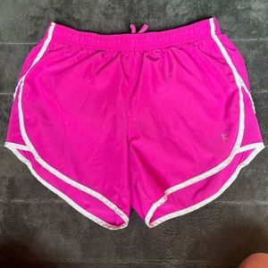 Women’s Fuchsia pink and white athletic shorts with built in underwear size XS